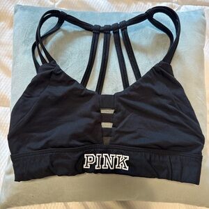 Victoria's Secret PINK Black Strappy Sports Bra